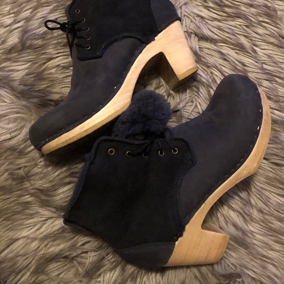 Shearling Lined Clog Boots - great condition - Picture 1 of 13